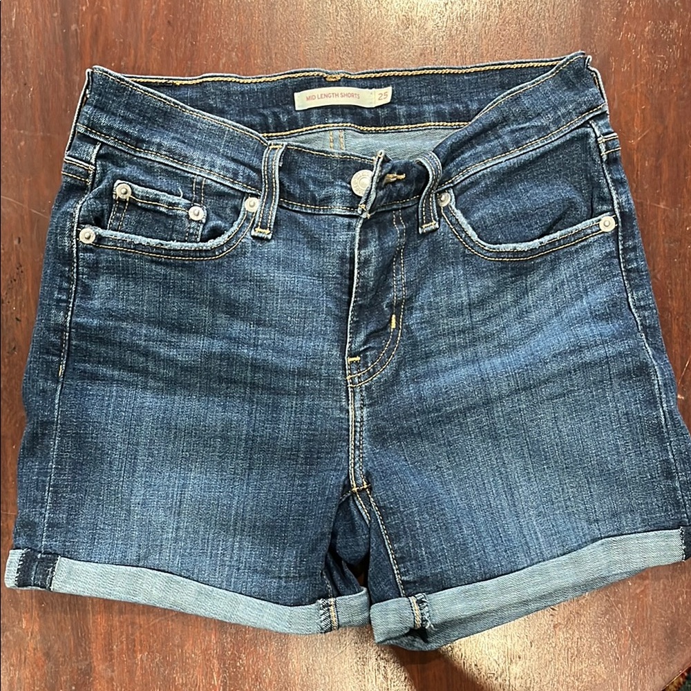 Levi's Blue Jean Shorts with Rolled Hem
